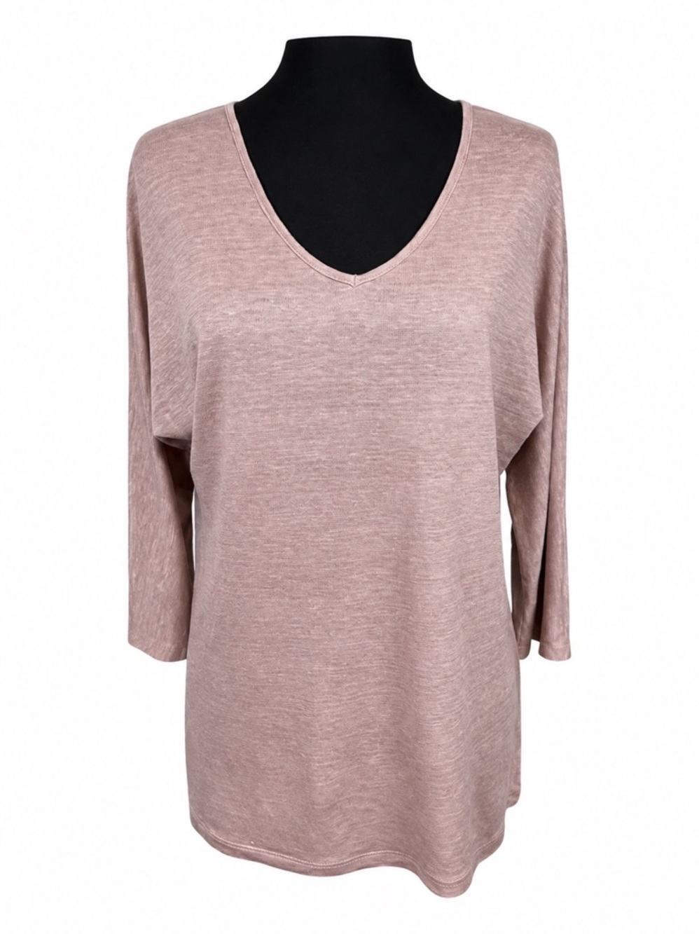 Cynthia Rowley 100% Linen Dusty Lavender V-Neck Dolman Tunic Top Size Medium